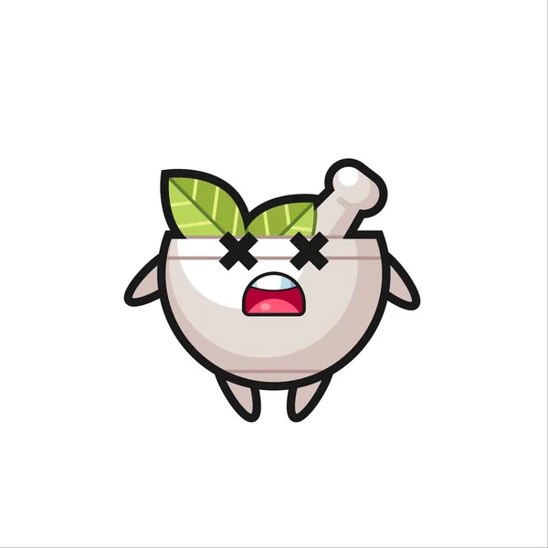 Dead Herbal Bowl Mascot Character Cute Style Design Shirt Sticker — Stock Vector