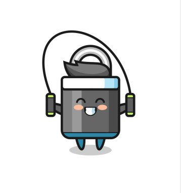 asma kilit karakter çizgi filmi ip atlama, tişört, etiket, logo ögesi için şirin tasarım