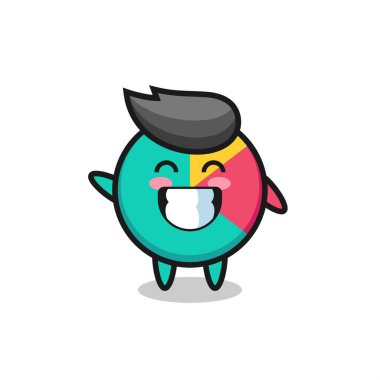 çizgi film karakteri dalga el hareketi yapıyor, tişört, etiket, logo ögesi için şirin bir tasarım yapıyor