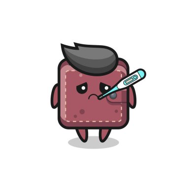 Ateşli deri cüzdan maskotu karakteri