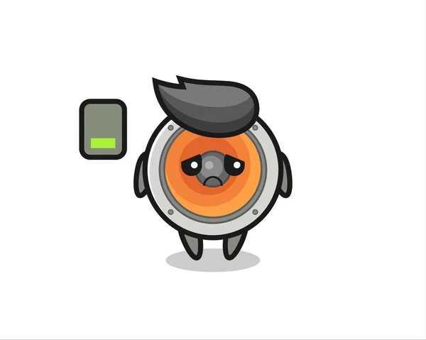 Loudspeaker Mascot Character Doing Tired Gesture Cute Style Design Shirt — Stock Vector