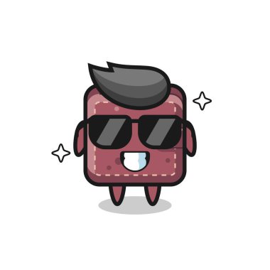 Havalı jestli deri cüzdanın çizgi film maskotu.