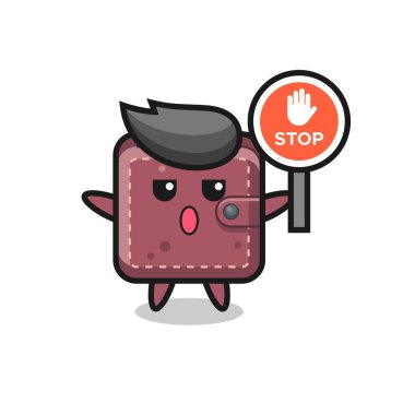 Deri cüzdan karakteri çiziminde dur işareti var.