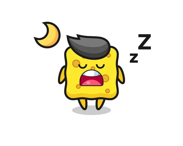 Houba Charakter Ilustrace Spaní Noci Roztomilý Styl Designu Pro Tričko — Stockový vektor