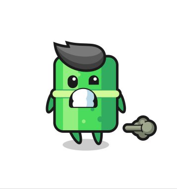 Bambu çizgi filminin osurması, tişört, çıkartma ve logo için şirin bir tasarım.