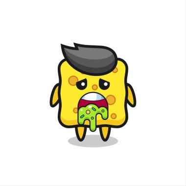 Kusmuklu şirin sünger karakteri, tişört, etiket, logo elementi için şirin bir tasarım.