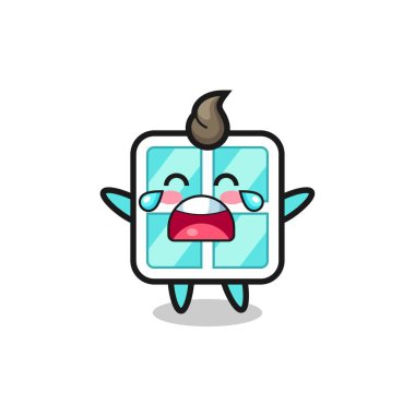 Ağlayan pencerenin çizimi şirin bebek, tişört, çıkartma, logo elementi için şirin tasarım