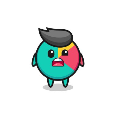 Şirin grafik maskotunun şok olmuş yüzü, tişört, çıkartma, logo elementi için şirin bir tasarım.