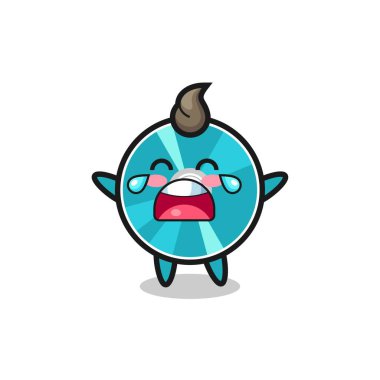 Ağlayan optik disk güzel bebek, tişört, çıkartma, logo elementi için şirin tasarım.