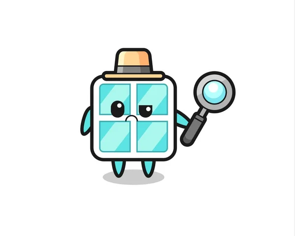 Mascota Ventana Linda Como Detective Diseño Estilo Lindo Para Camiseta — Vector de stock