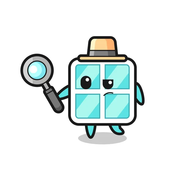 Personaje Detective Ventana Está Analizando Caso Lindo Diseño Estilo Para — Archivo Imágenes Vectoriales