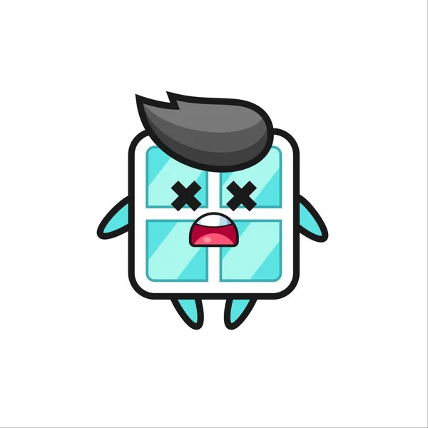 Dead Window Mascot Character Cute Style Design Shirt Sticker Logo — Stock Vector