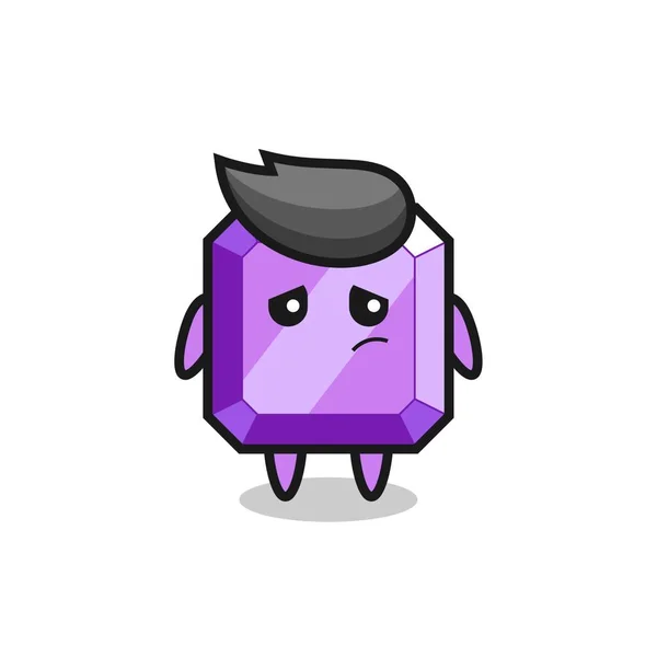 Gesto Preguiçoso Roxo Personagem Desenho Animado Pedra Preciosa Design Estilo —  Vetores de Stock