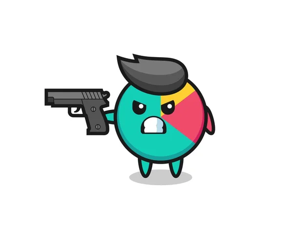 Tir Personnage Graphique Mignon Avec Pistolet Conception Style Mignon Pour — Image vectorielle