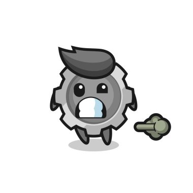 Vites karikatürünün osurması, tişört, çıkartma, logo elementi için şirin bir tasarım.