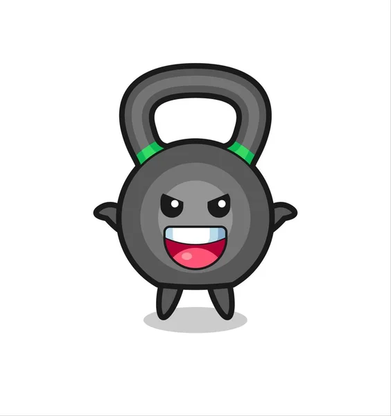 Ilustrace Roztomilé Kettleball Dělá Strašení Gesto Roztomilý Styl Designu Pro — Stockový vektor