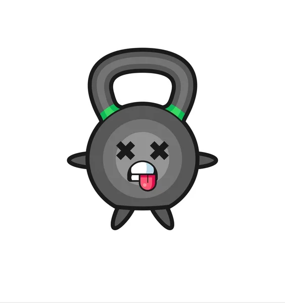 Caractère Kettleball Mignon Avec Pose Morte Conception Style Mignon Pour — Image vectorielle