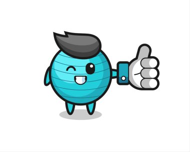 Sosyal medya sembollü şirin egzersiz topu, tişört, etiket, logo ögesi için şirin bir tasarım