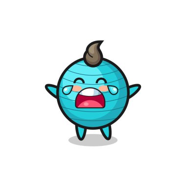 Ağlayan egzersiz topunun çizimi şirin bebek, tişört, çıkartma, logo elementi için şirin tasarım