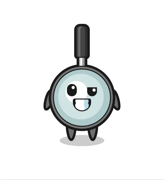 Linda Mascota Lupa Con Una Cara Optimista Lindo Diseño Estilo — Vector de stock