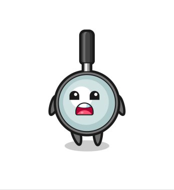 Özür dileyerek, tişört, etiket, logo elementi için şirin bir tasarım için özür dileyerek cam illüstrasyon büyütüyorum.