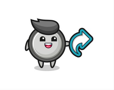 Şirin düğme hücresi sosyal medya paylaşım sembolü, t-shirt, etiket, logo ögesi için şirin biçim tasarımı