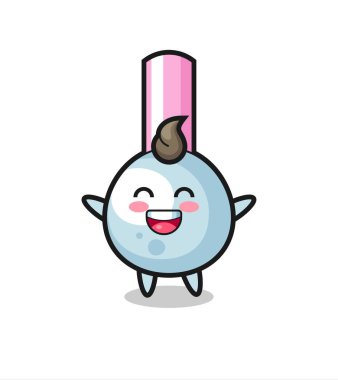 Mutlu bebek pamuk tomurcuk çizgi film karakteri, tişört, etiket, logo elementi için şirin tasarım