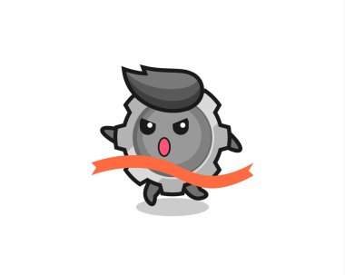 Şirin vites çizimi bitişe ulaşıyor, tişört, etiket, logo ögesi için şirin bir tasarım