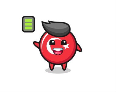 Hindi bayraklı maskot karakteri enerjik bir jest, tişört, çıkartma, logo elementi için şirin bir tasarım.