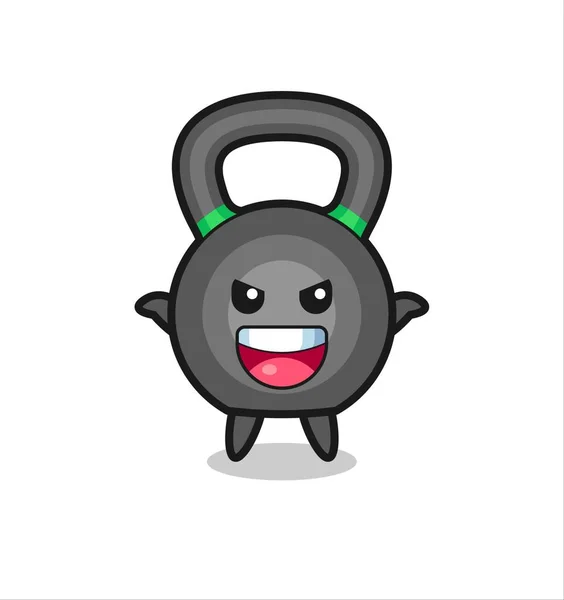 Ilustración Lindo Kettleball Haciendo Gesto Miedo Lindo Diseño Estilo Para — Archivo Imágenes Vectoriales