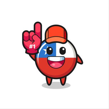 Bir numaralı hayran eldiveni, tişört, etiket, logo elementi için şirin bir tasarım.