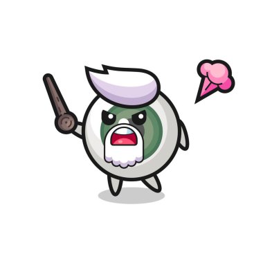 Şirin göz bebeği büyükbaba sinirlenmeye başladı. Tişört, çıkartma, logo elementleri için şirin bir tasarım.