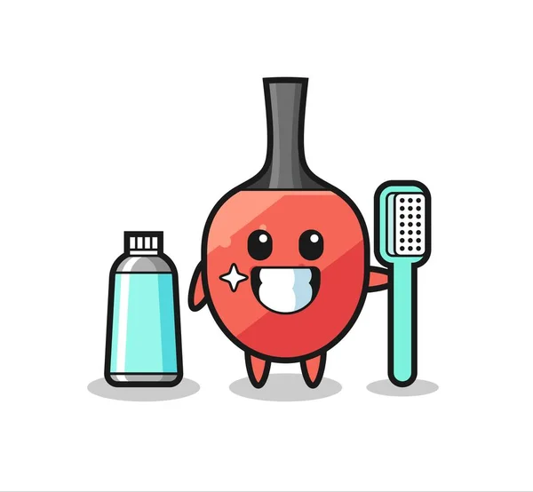 Mascot Illustration Table Tennis Racket Toothbrush Cute Style Design Shirt — Stock Vector