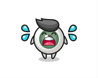 Ağlama hareketli göz karikatürü çizimi, tişört, çıkartma, logo elementi için şirin bir tasarım