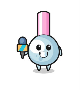 Haber spikeri olarak pamuk tomurcuğunun karakter maskotu, tişört, etiket, logo elementi için şirin bir tasarım.