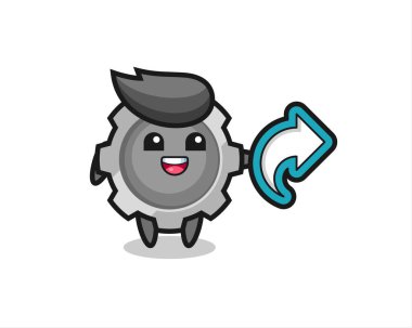 şirin dişli sosyal medya paylaşım sembolü, tişört, etiket, logo ögesi için şirin biçim tasarımı