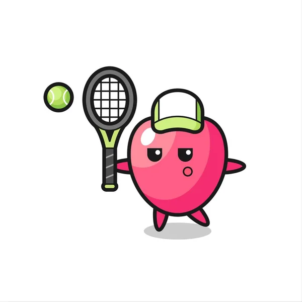 Cartoon Character Heart Symbol Tennis Player Cute Style Design Shirt — Stock Vector