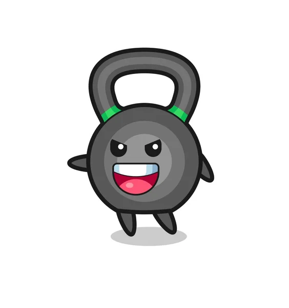 Kettleball Cartoon Met Zeer Opgewonden Pose Leuke Stijl Ontwerp Voor — Stockvector