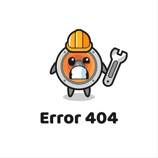 Fel 404 Med Den Söta Högtalare Maskot Söt Stil Design — Stock vektor