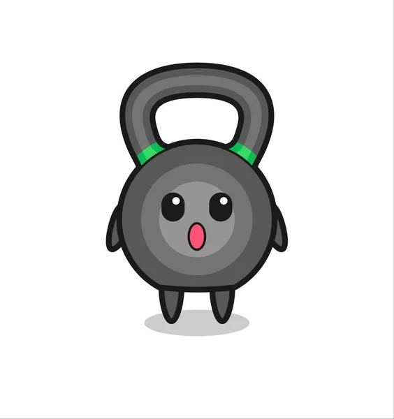 Expression Étonnante Dessin Animé Kettleball Design Mignon Pour Shirt Autocollant — Image vectorielle