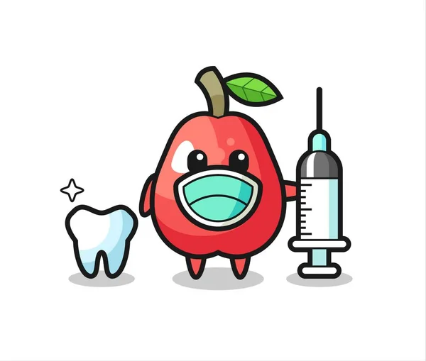 Personagem Mascote Maçã Água Como Dentista Design Estilo Bonito Para —  Vetores de Stock