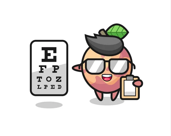 Illustration Pluot Fruit Mascot Ophthalmology Cute Style Design Shirt Sticker — Stock Vector