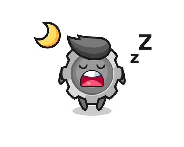 Ozubený Znak Ilustrace Spaní Noci Roztomilý Styl Designu Pro Tričko — Stockový vektor