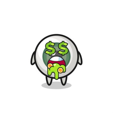 Para delisi bir göz bebeği karakteri, tişört, etiket, logo elementi için şirin bir tasarım.