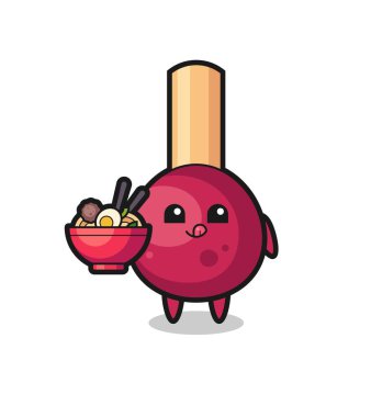 Tatlı kibrit yiyen karakterler, tişört, çıkartma, logo elementleri için şirin bir tasarım.