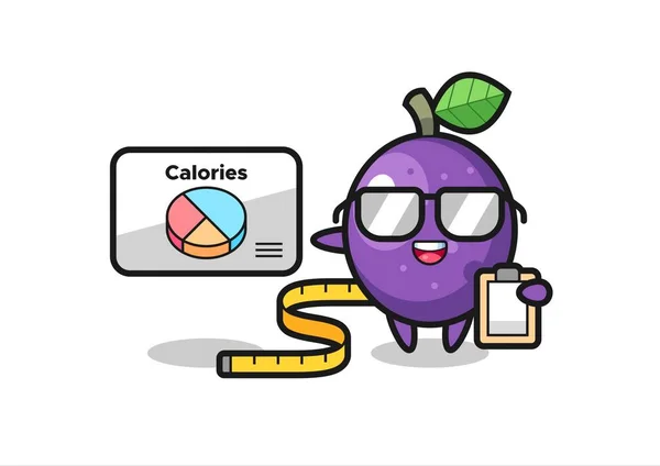 Ilustración Mascota Fruta Pasión Como Dietista Lindo Diseño Estilo Para — Archivo Imágenes Vectoriales