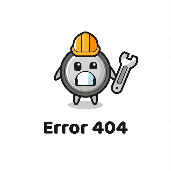 Chyba 404 Roztomilým Maskotem Knoflíkové Buňky Roztomilý Design Pro Tričko — Stockový vektor