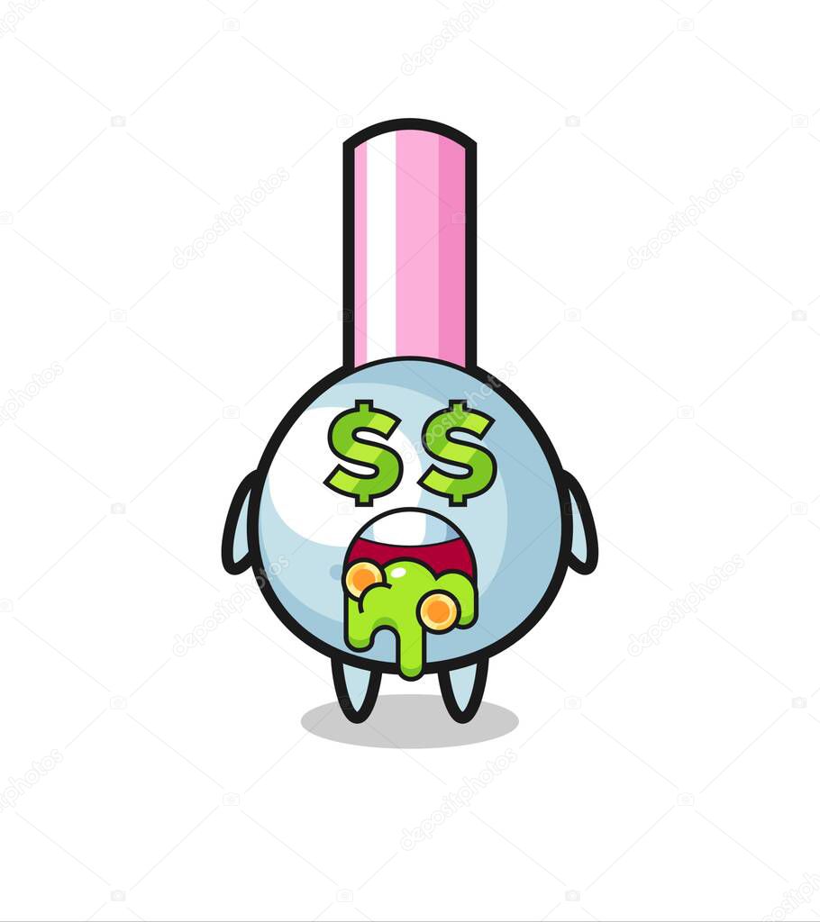 cotton bud character with an expression of crazy about money , cute style design for t shirt, sticker, logo element