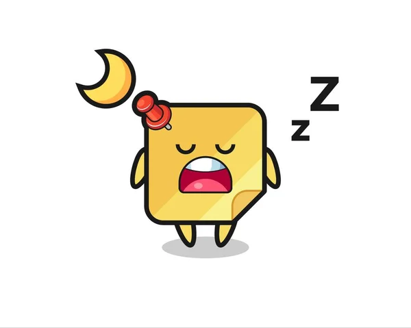 Sticky Note Character Illustration Sleeping Night Cute Style Design Shirt — Vettoriale Stock