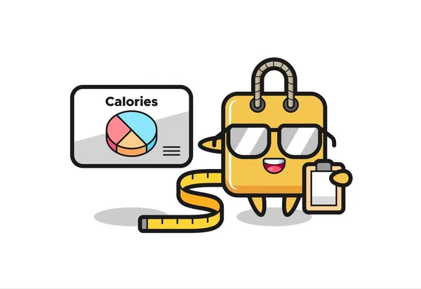 Illustration Shopping Bag Mascot Dietitian Cute Style Design Shirt Sticker — Image vectorielle